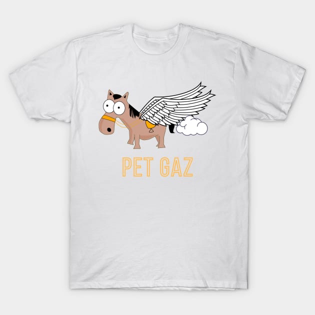 Pegasus Pet Gaz Funny French Pun About Farts T-Shirt by nathalieaynie